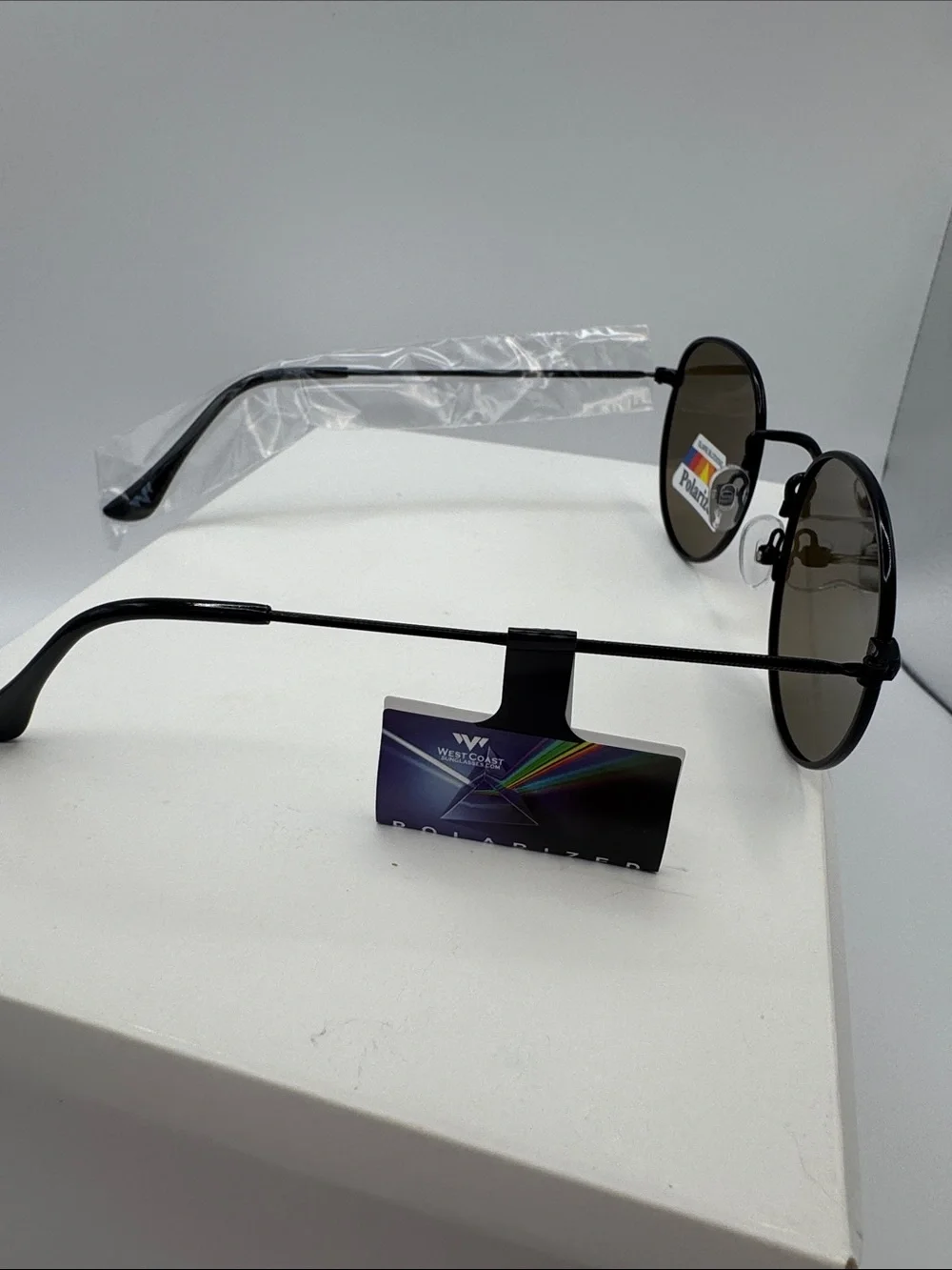 Men's Black Frame Sunglasses with Blue-Green Mirrored Lenses